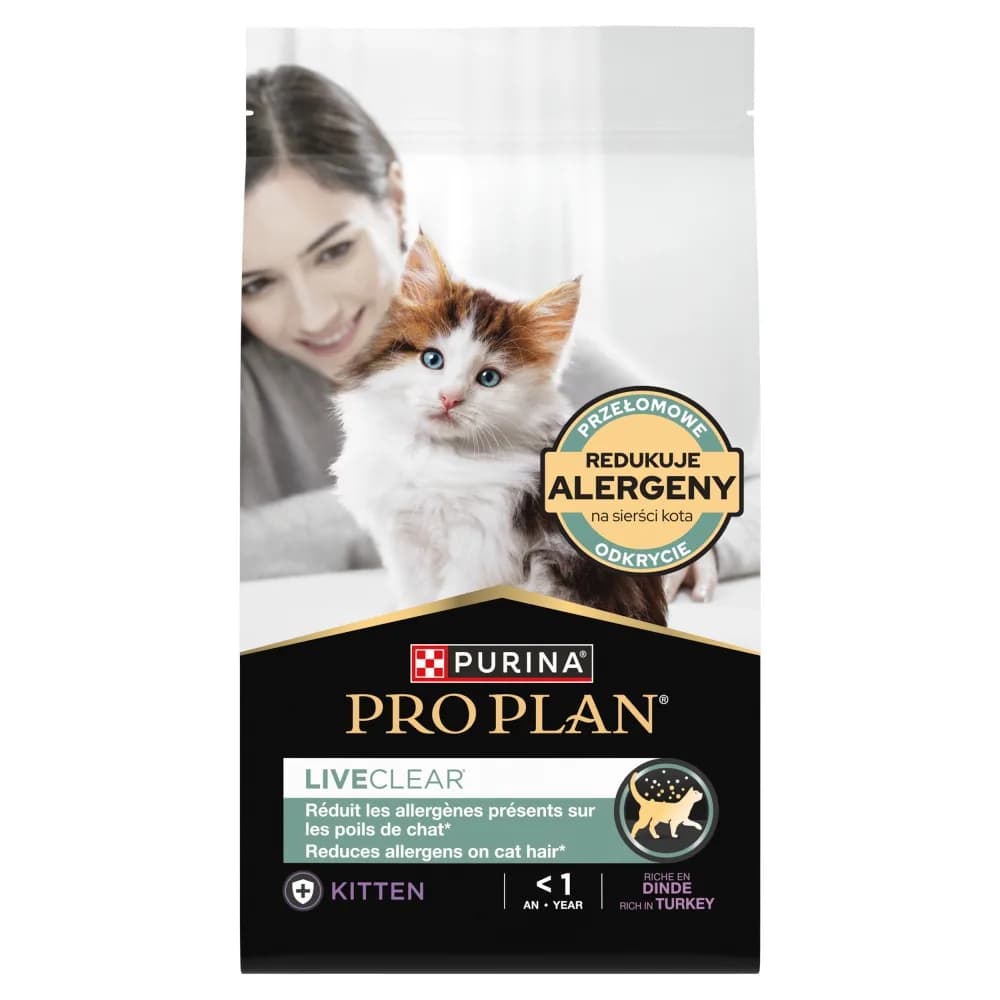 Purina Pro Plan LiveClear Kitten karma sucha z indykiem dla kociąt 1,4 kg
