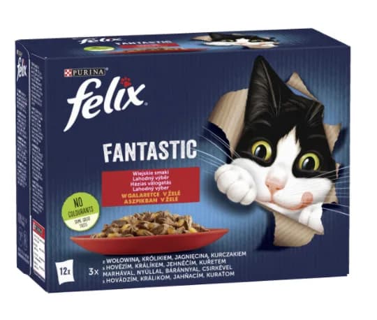 FELIX Fantastic Saszetki dla kota Mięso 12 × 85 g