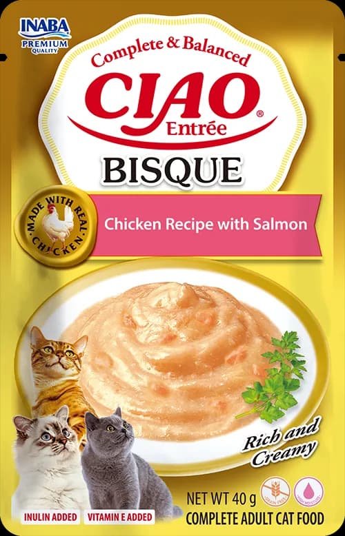 Inaba Cat CIAO Entrée Bisque Chicken Recipe with Salmon 40 g