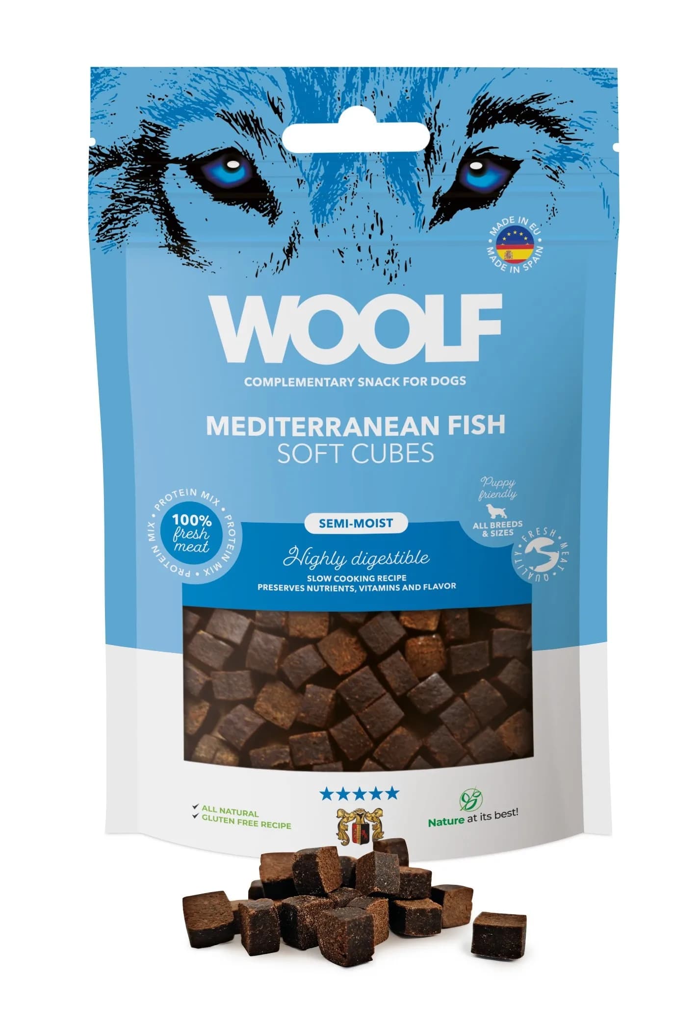 Woolf Soft Cubes Mediteranean Fish 100 g