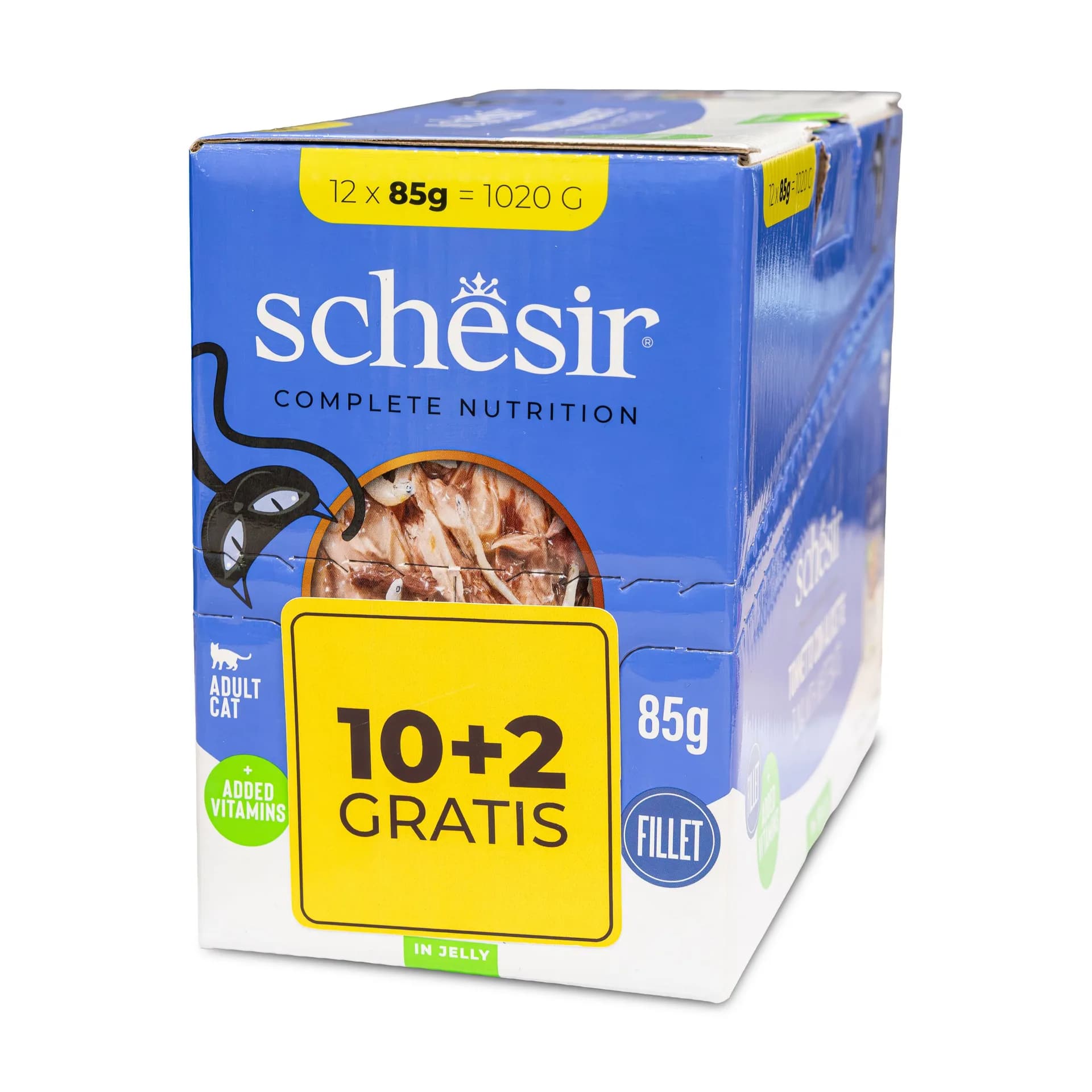 Schesir kot tuńczyk ze szprotkami w galarecie 12 × 85 g (10+2)