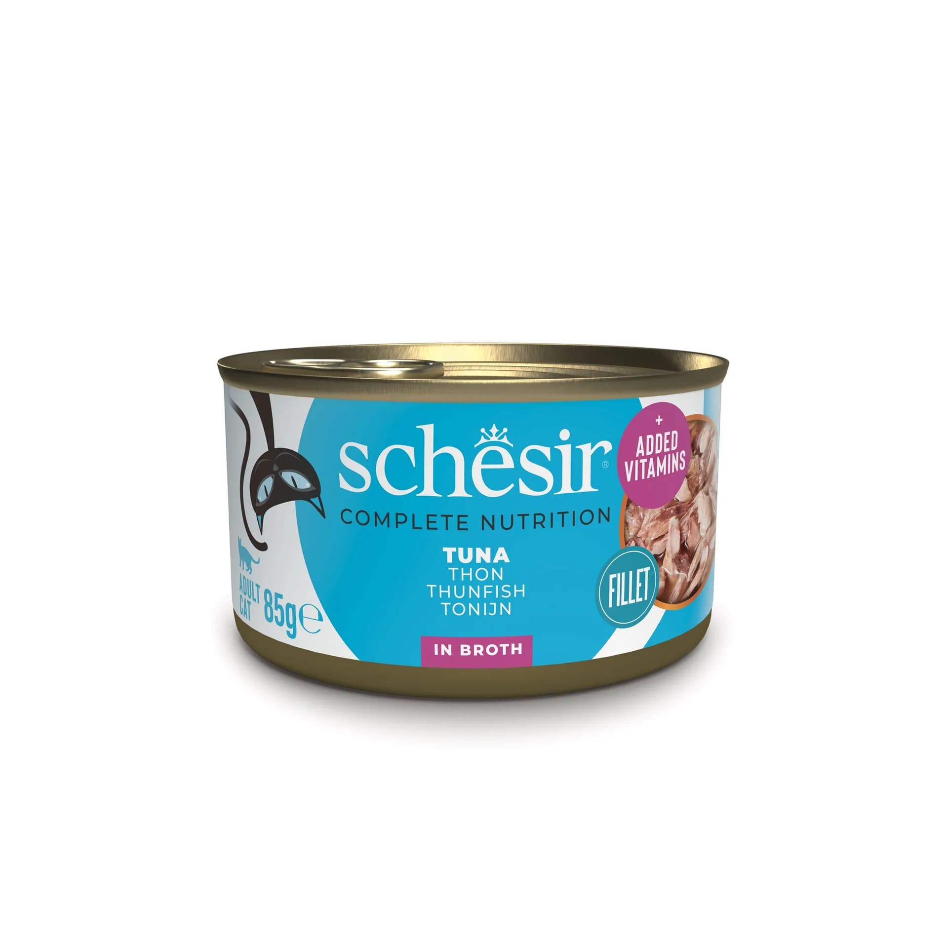 Schesir karma mokra, dla kotów, tuńczyk w bulionie puszka 85 g