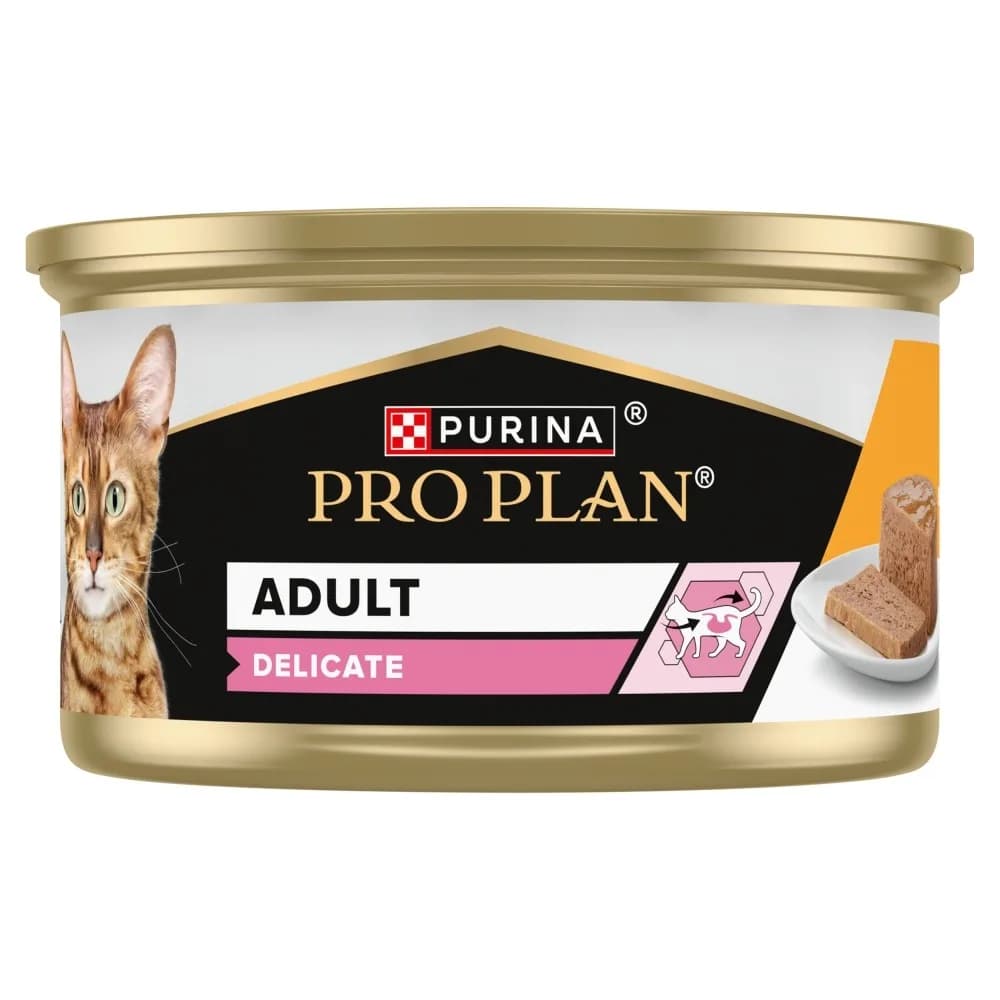 Purina Pro Plan Adult Delicate karma mokra z indykiem w formie musu dla dorosłych kotów z wrażliwym układem pokarmowym 85 g