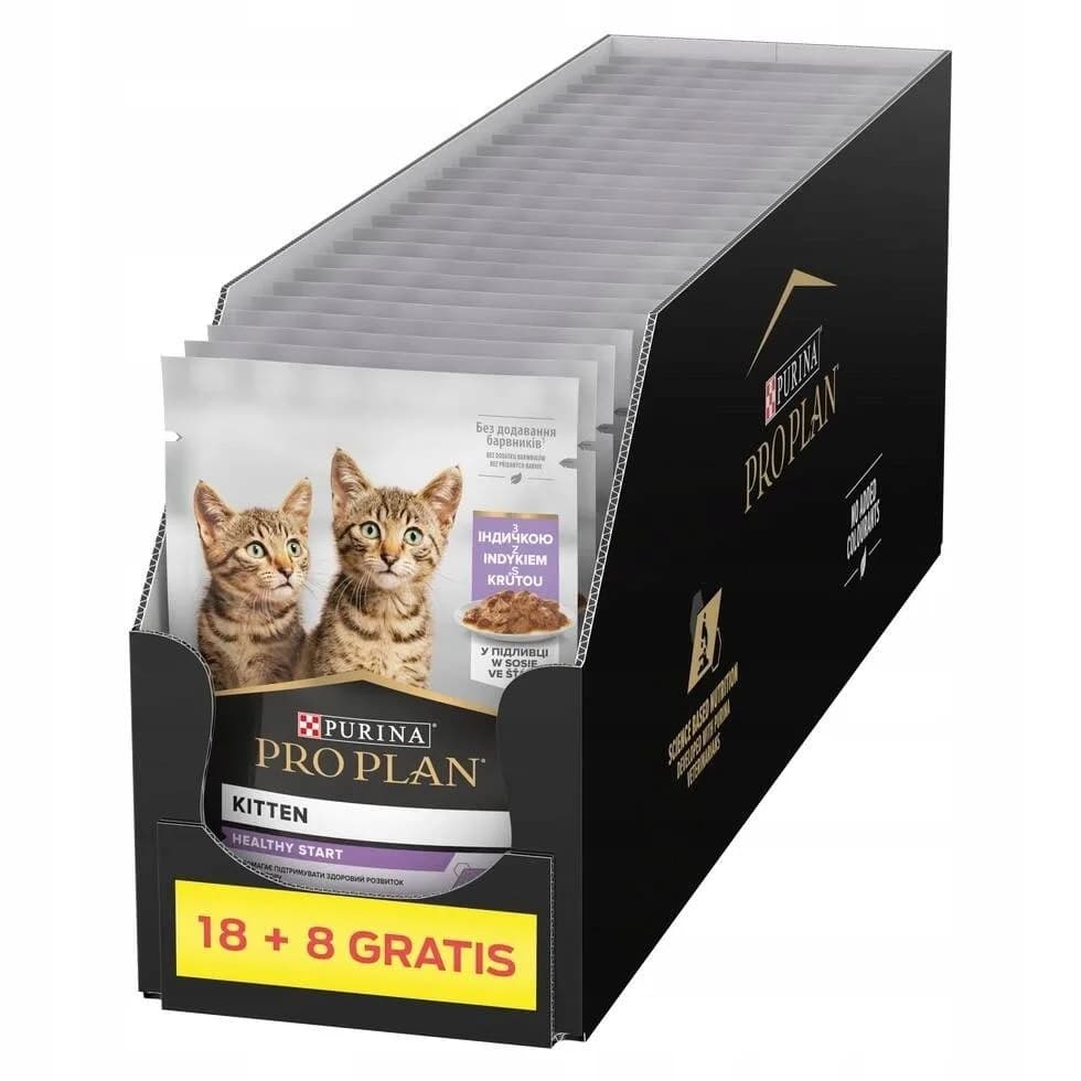 Purina Pro Plan Kitten Healthy Start karma mokra z indykiem w sosie dla kociąt 26 × 85 g