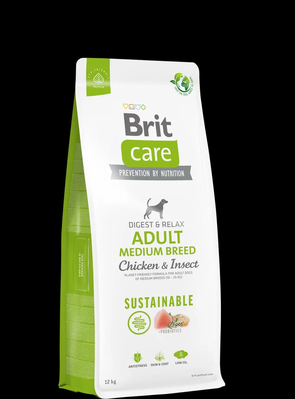 Brit Care Dog Sustainable Adult Medium Breed Chicken Insect sucha karma dla psa z kurczakiem i owadami