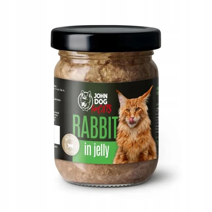 John Dog for Cats Galaretka - karma mokra z królikiem dla dorosłych kotów 100 g