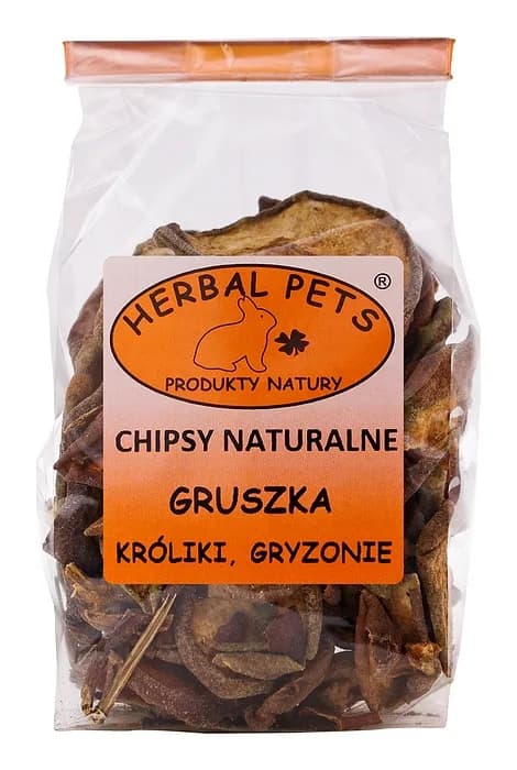 Chipsy naturalne - gruszka 75g - uzupełniająca karma dla gryzoni Herbal Pets