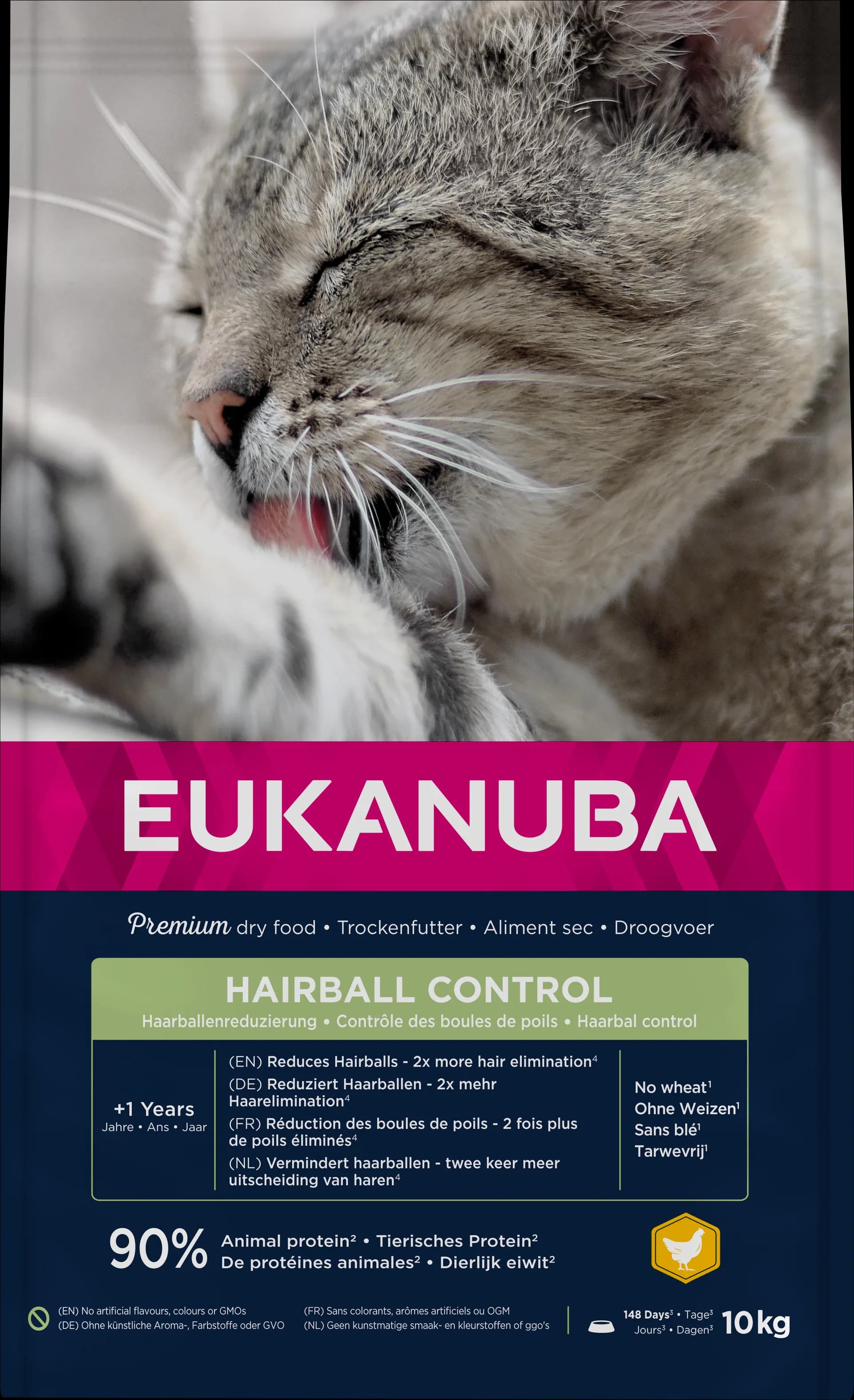 Eukanuba Adult Hairball Control Rich in Chicken 10 kg