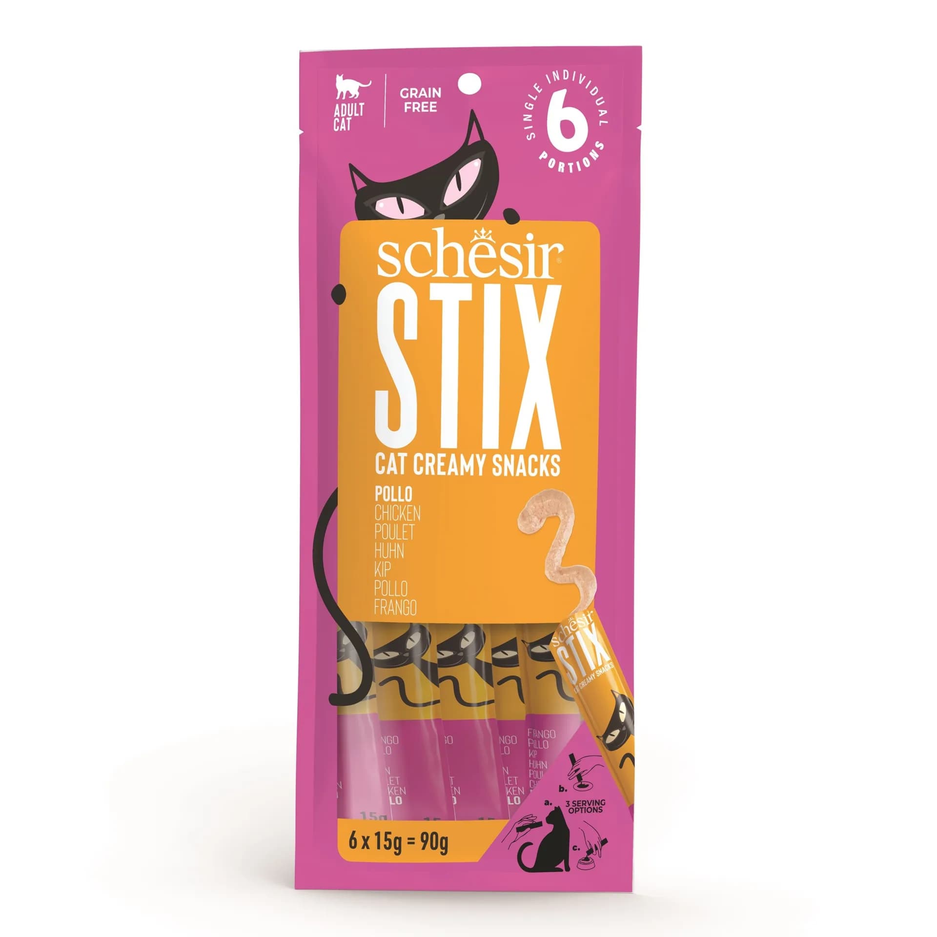 Schesir Stix przysmak dla kota kurczak saszetka 6 × 15 g