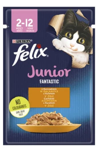 FELIX FANTASTIC Junior Saszetki dla kota Kurczak 85 g 1 szt.