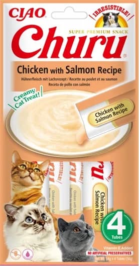 INABA CAT CHURU CHICKEN WITH SALMON 4 × 14 g (56 g)