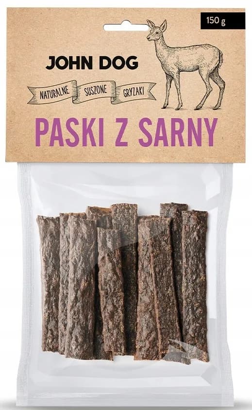 John Dog Paski z sarny dla psa 150 g