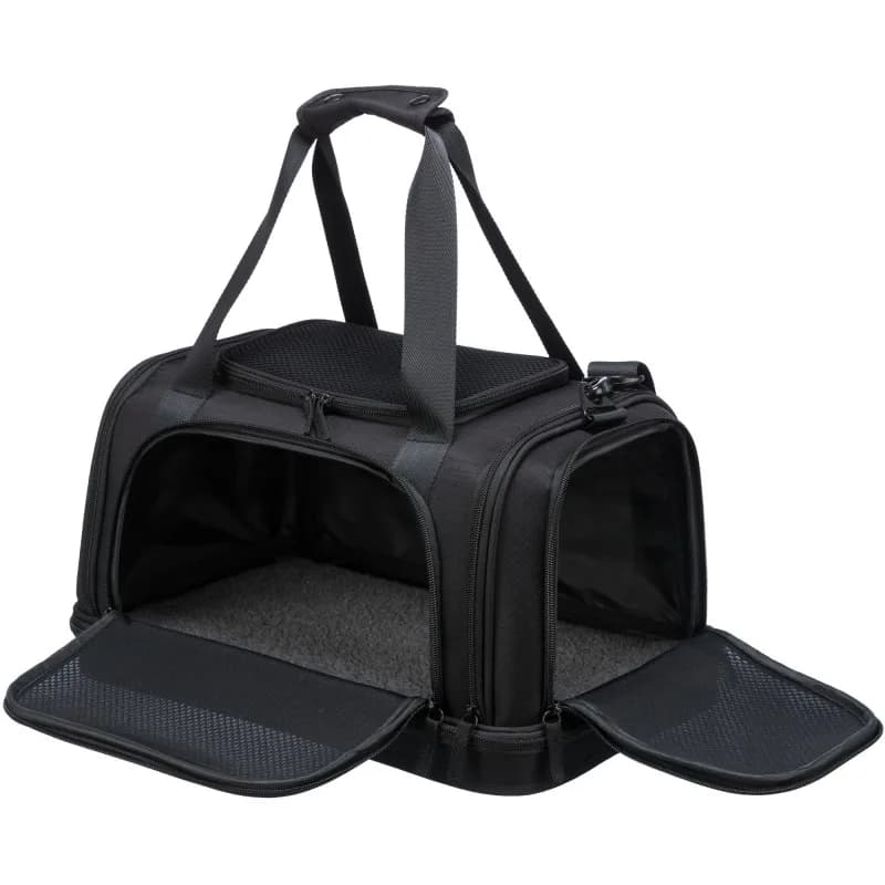 TRIXIE transporter dla Psa, czarne, 28 × 25 × 44 cm, do transportu lotniczego, max. 7 kg