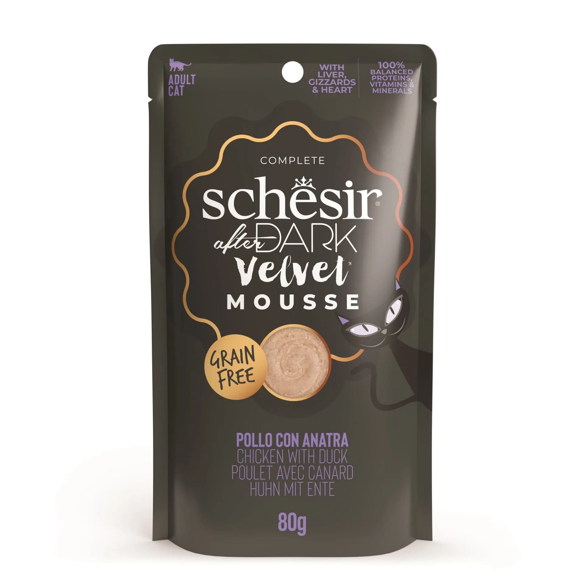 Schesir After Dark Mus karma mokra dla kota kurczak z kaczką 80 g