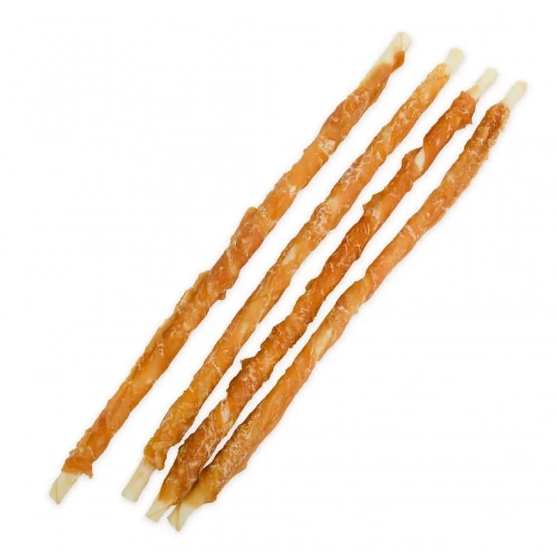 Hau&Miau przysmak dla psa, patyk ze skóry owiniety kurczakiem 30 cm, śr. 1 cm, 500 g