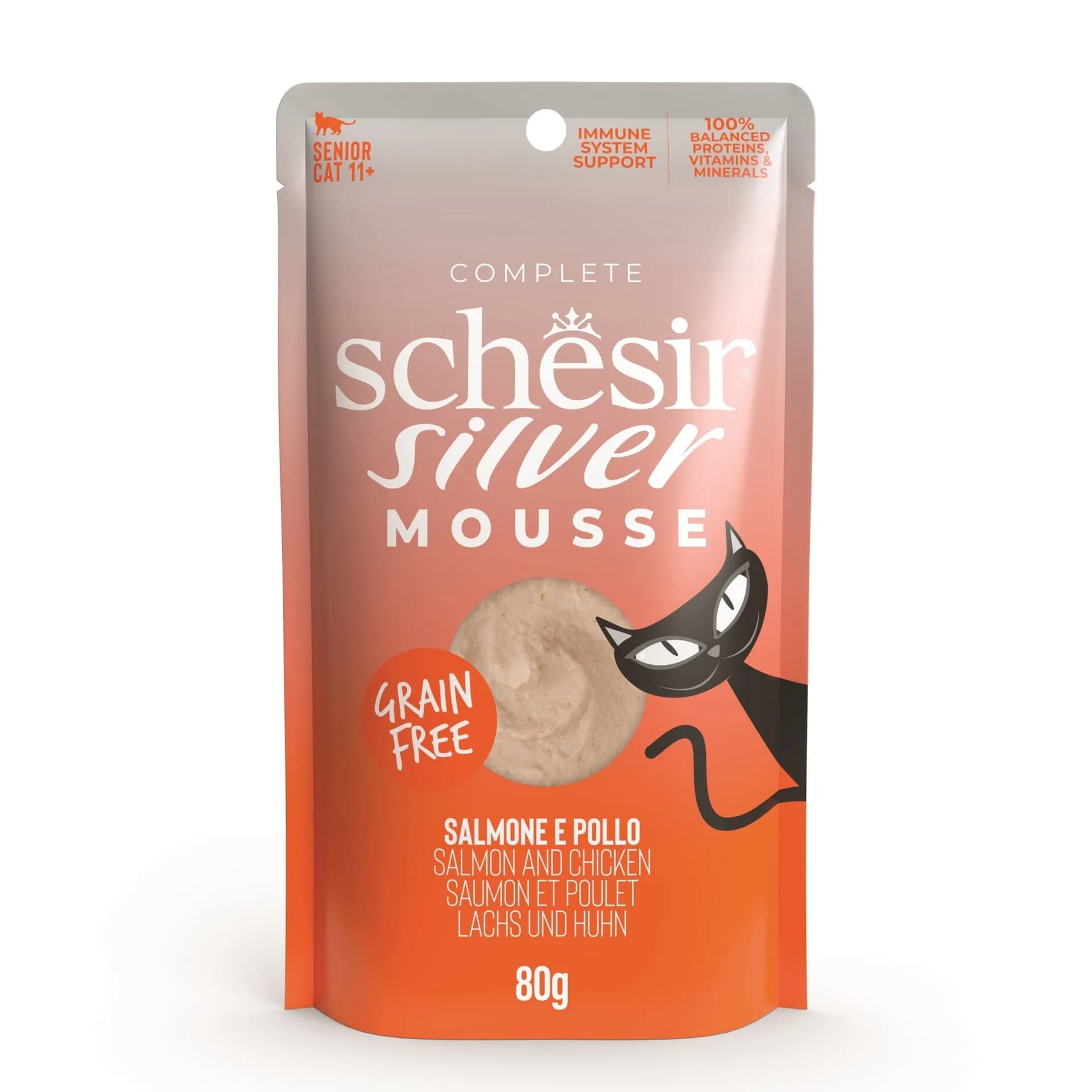 Schesir Silver karma moka dla kota łosoś z dynią 80 g
