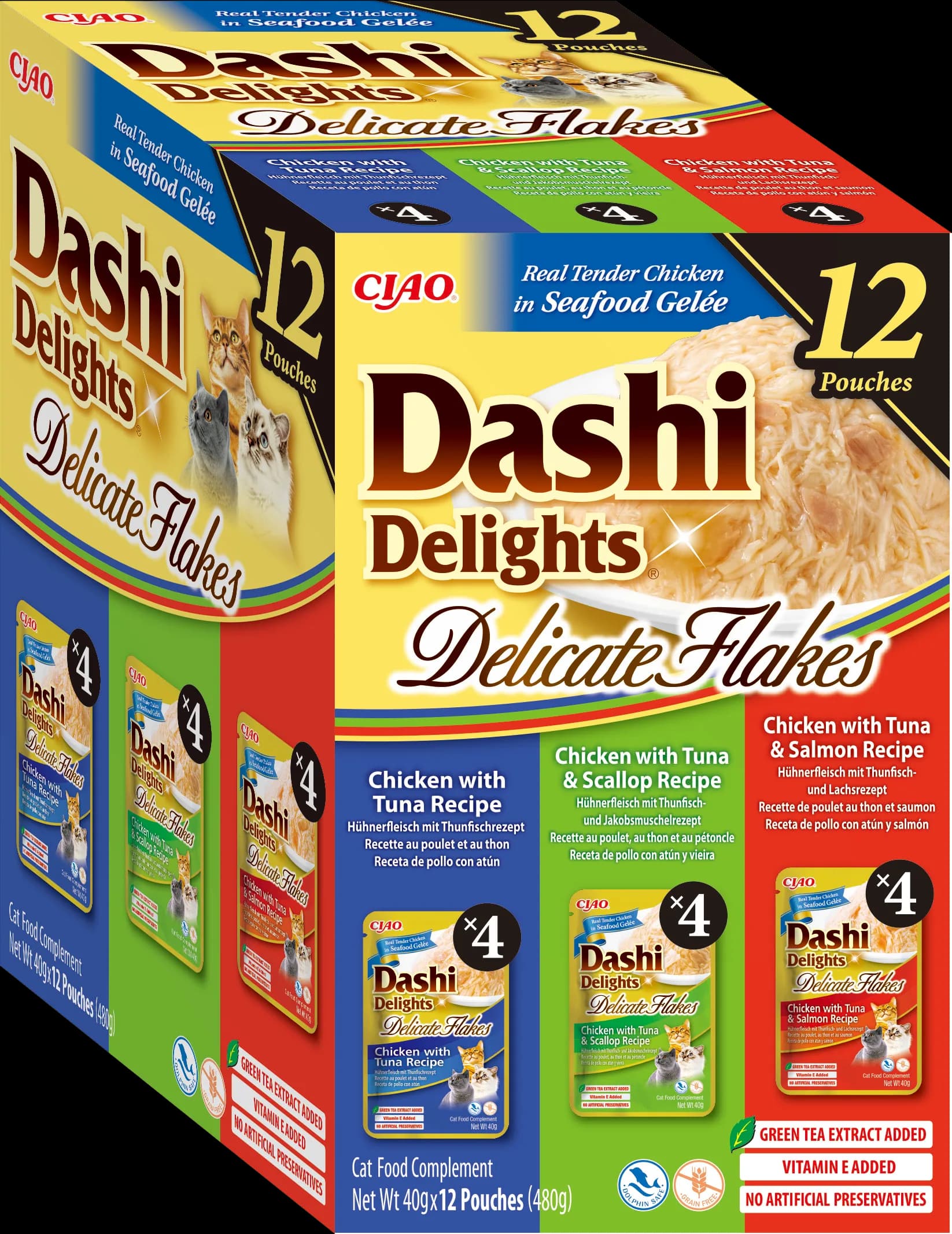 INABA CAT Karma dla kota przysmak Mix formuł z tuńczykiem 12 × 40 g (480 g)