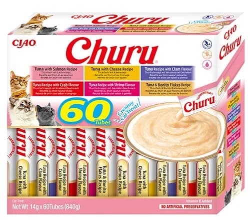 INABA CAT CHURU VARIETIES TUNA 60 × 14 g (840 g)