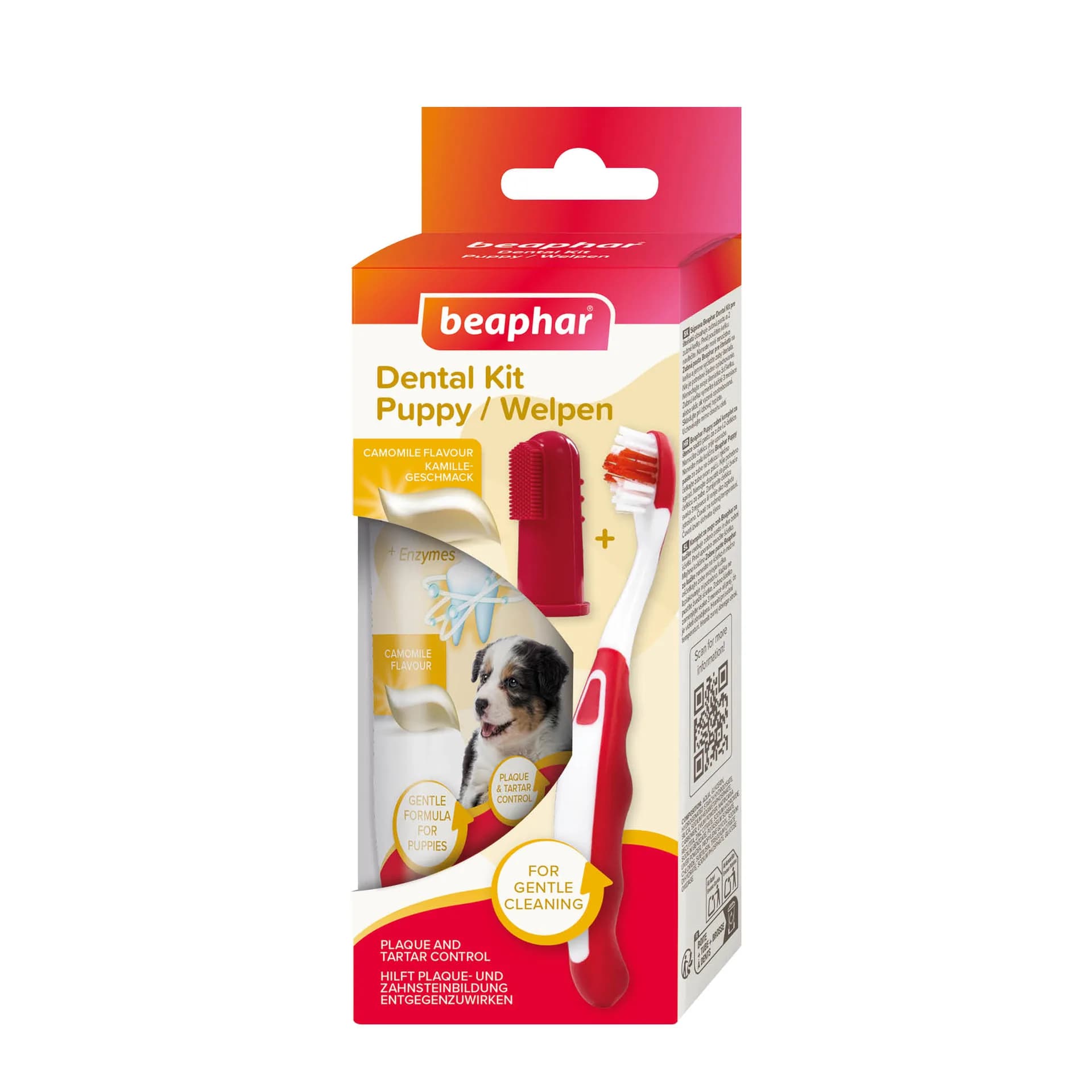 Beaphar Puppy Dental Kit zestaw szczoteczki dla szczeniąt i naparstkowa + pasta do zębów 50 g