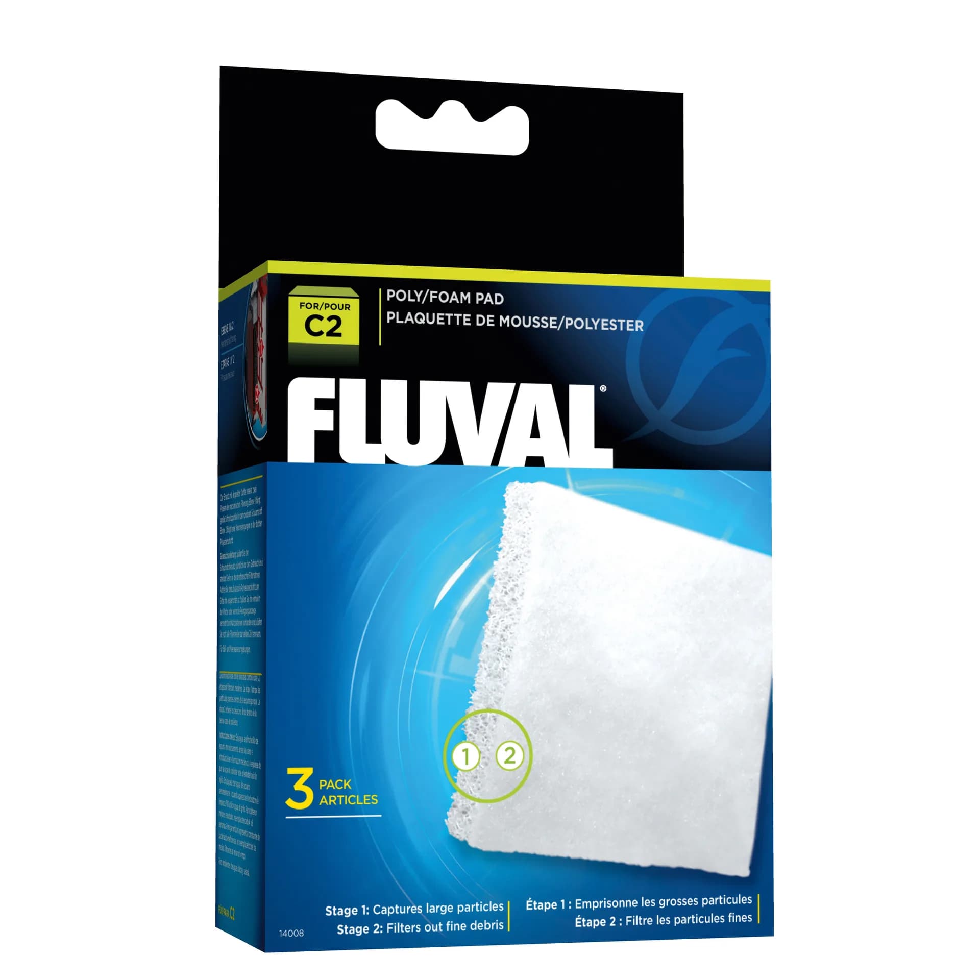 Fluval Poly/Foam Pad dwuwarstwowy wkład filtracyjny do filtrów C2 C3 i C4 3 szt.
