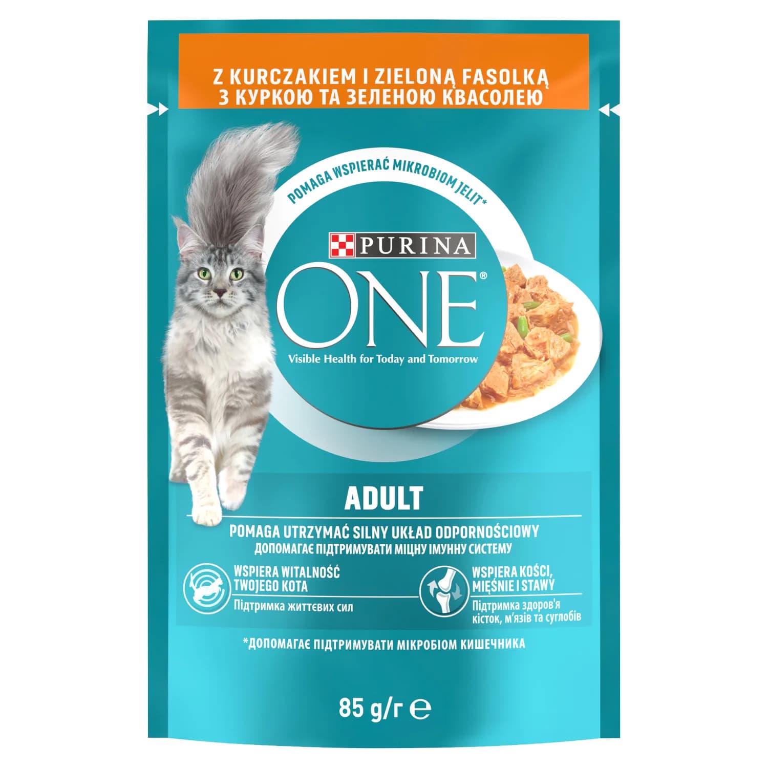Purina ONE ADULT Mini fileciki w sosie z kurczakiem i zieloną fasolką 85 g