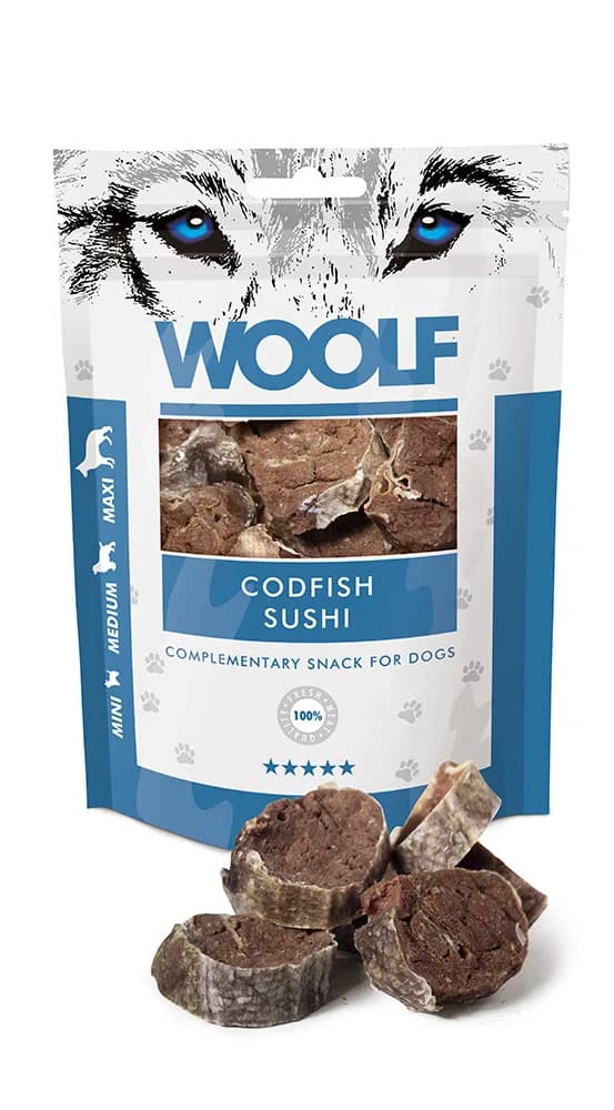 WOOLF CODFISH SUSHI Przysmak dla Psa Sushi z Dorsza 100 g