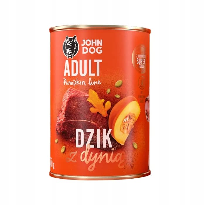 John Dog Pumpkin karma mokra dla dorosłych psów z dzikiem i dynią