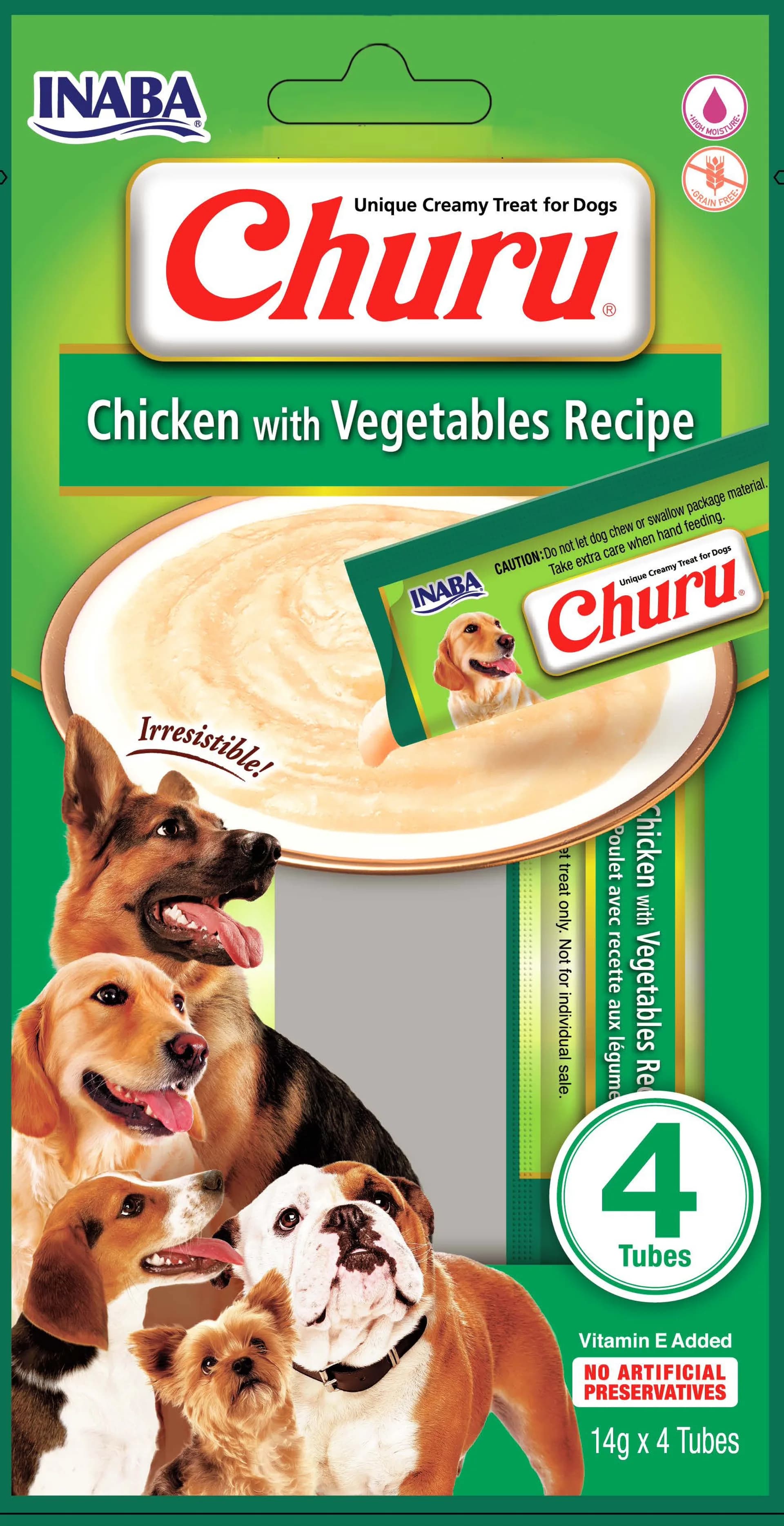 INABA DOG CHURU 4P CHICKEN WITH VEGETABLES 4 × 14 g