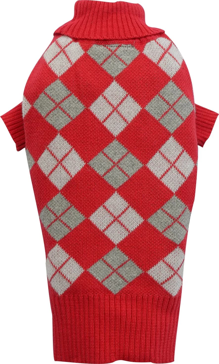 DoggyDolly Sweter w romby, ciemnoczerwony - różne rozmiary L