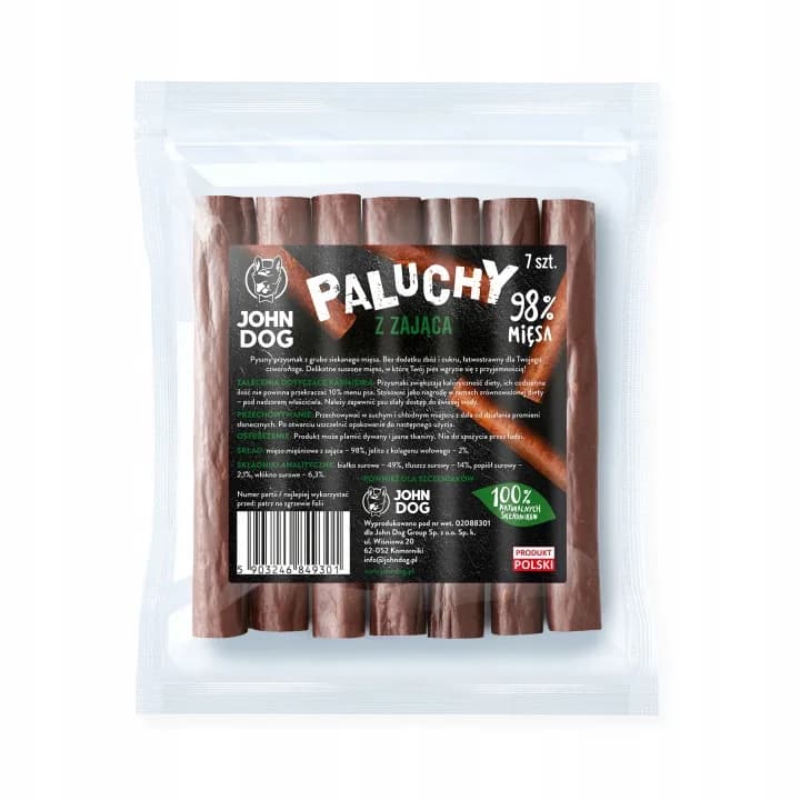 John Dog przysmak paluchy z zająca 7 × 98% mięsa