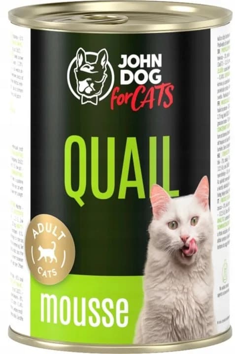 John Dog for Cats Mus karma mokra z przepiórką dla dorosłych kotów