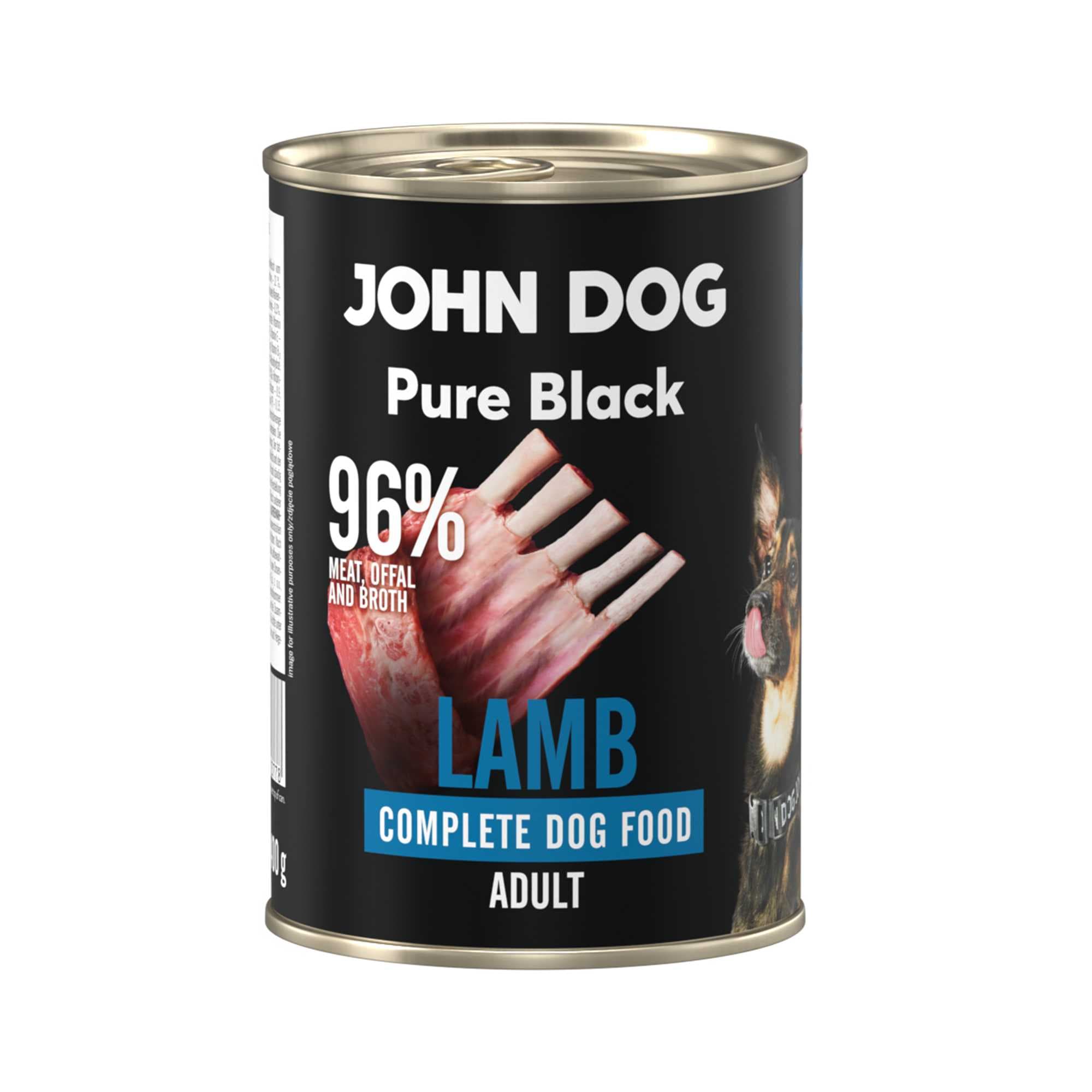 John Dog Pure Black karma mokra dla dorosłych psów z jagnięciną