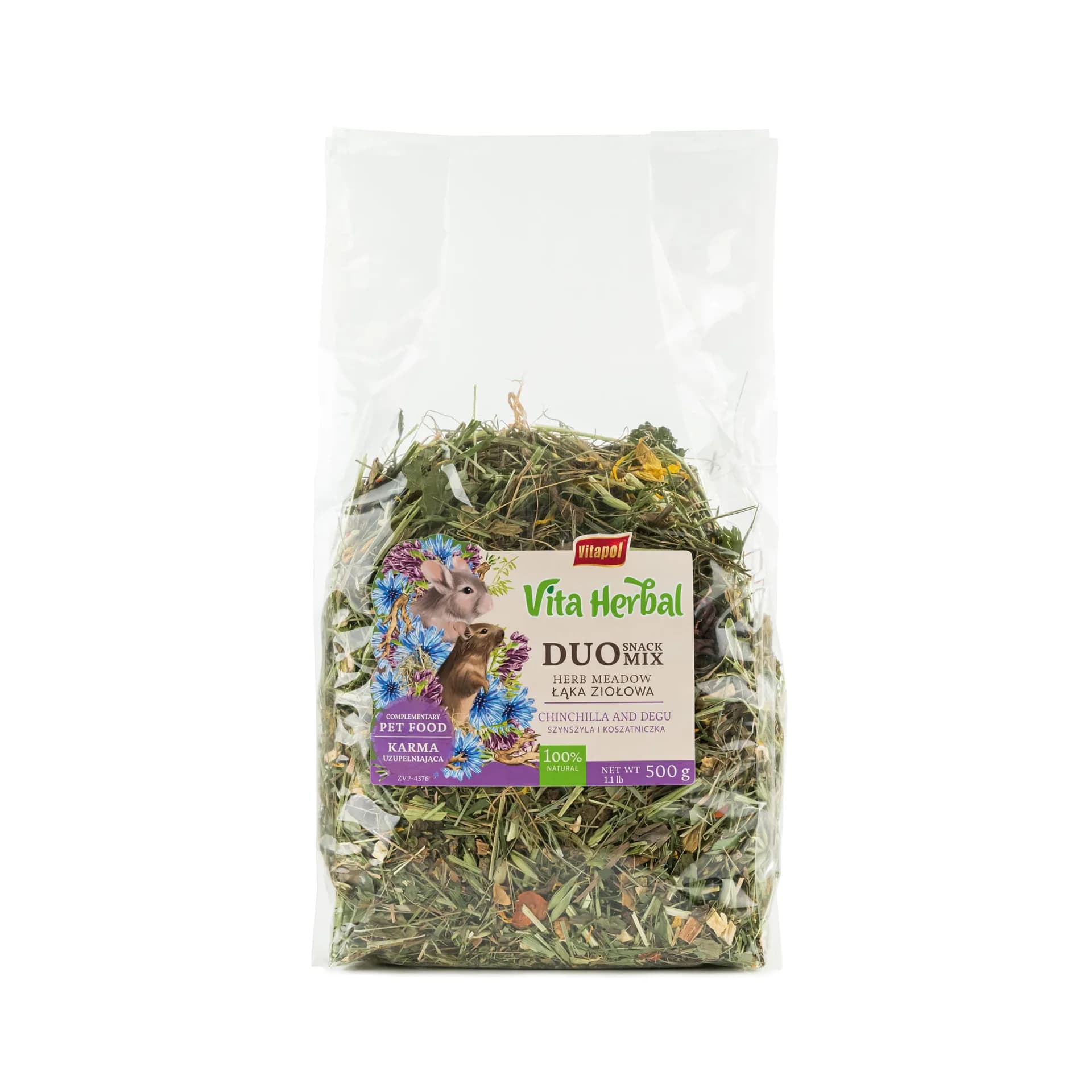 Vitapol Vita Herbal Duo Snack mix łąka ziołowa dla szynszyli i koszatniczki 500 g