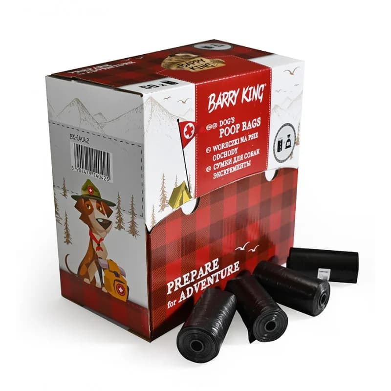 BarryKing woreczki na psie odchody, 50 rolek x 20 szt, czarne