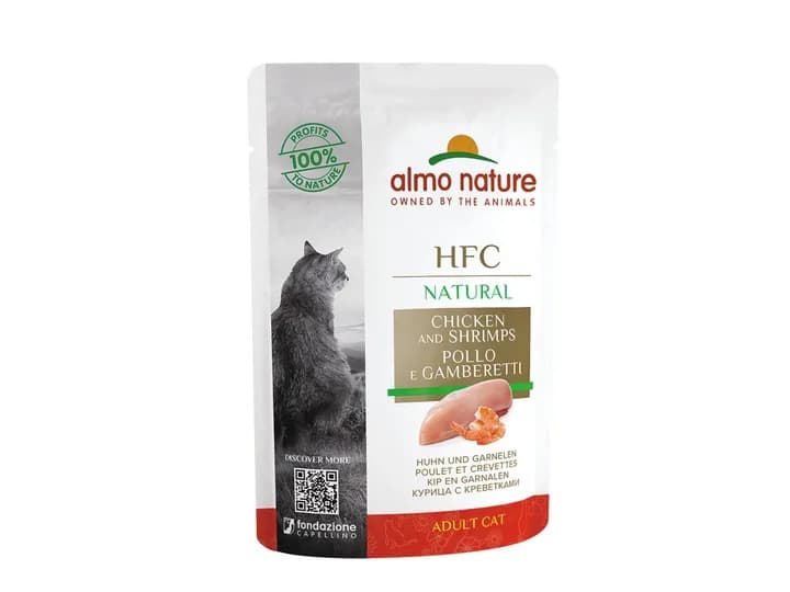 Almo Nature HFC Natural karma mokra z kurczakiem i krewetkami dla dorosłych kotów 55 g
