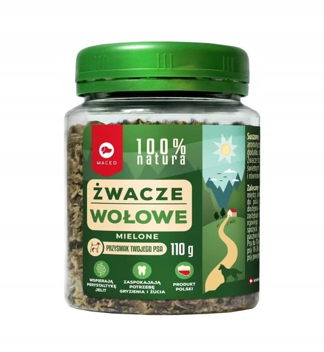 Przysmak dla Psa Smakołyk Żwacz Mielony MACED 100% NATURA Słoik 110 g