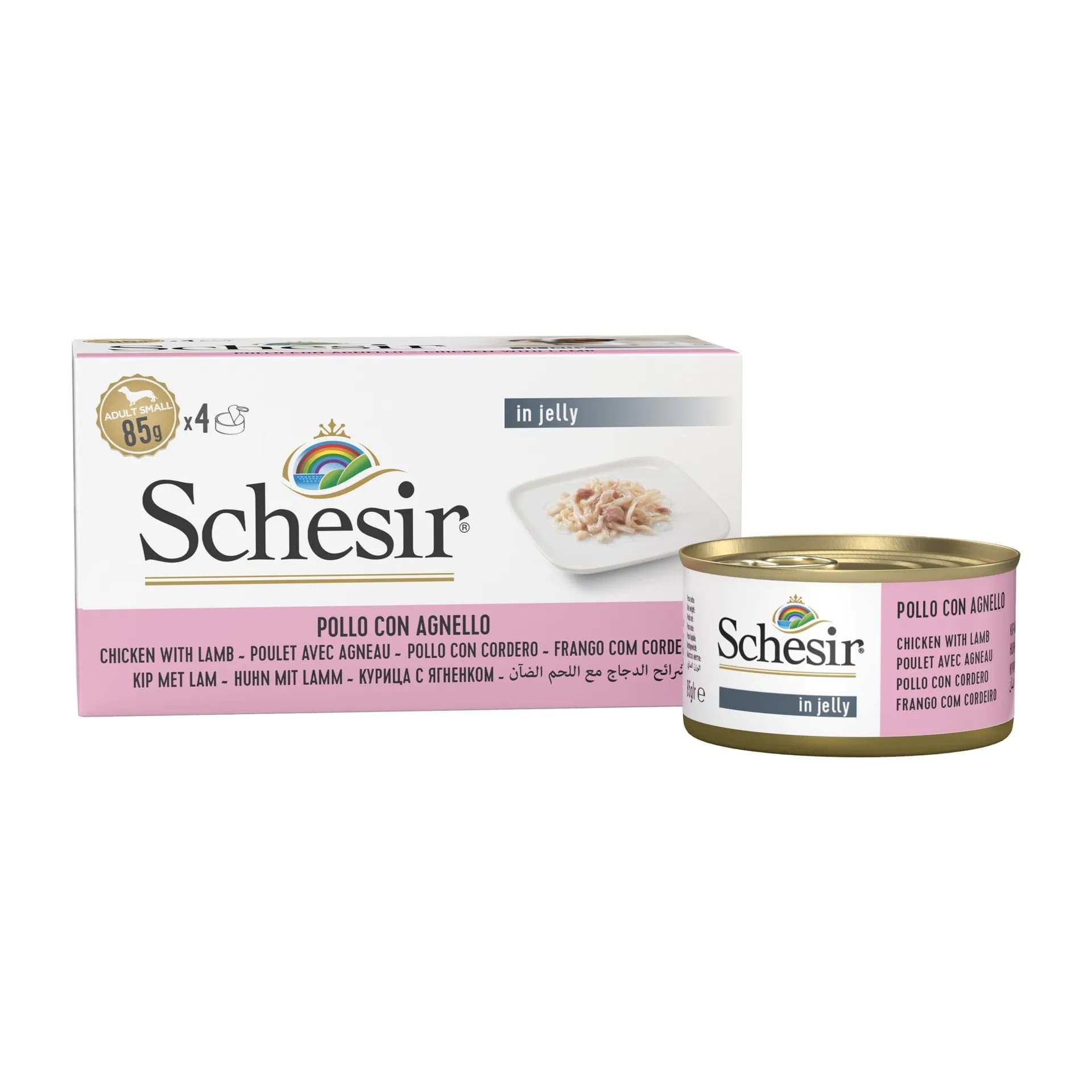 Schesir Karma mokra dla psa kurczak z jagnięciną 4 × 85 g