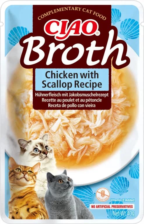 INABA CAT CIAO BROTH CHICKEN WITH SCALLOP Przysmak dla Kota 40 g