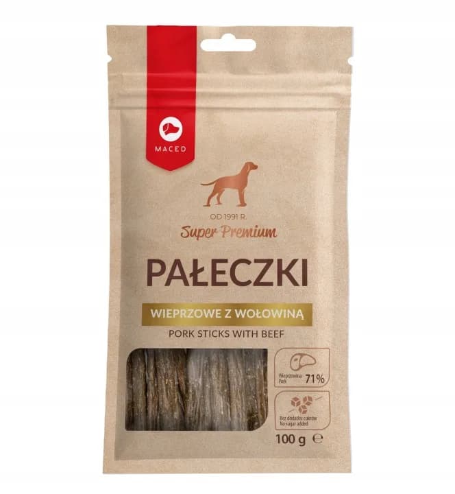 Pałeczki Wieprzowe Przysmak Smakołyk dla Psa Super Premium MACED 100 g