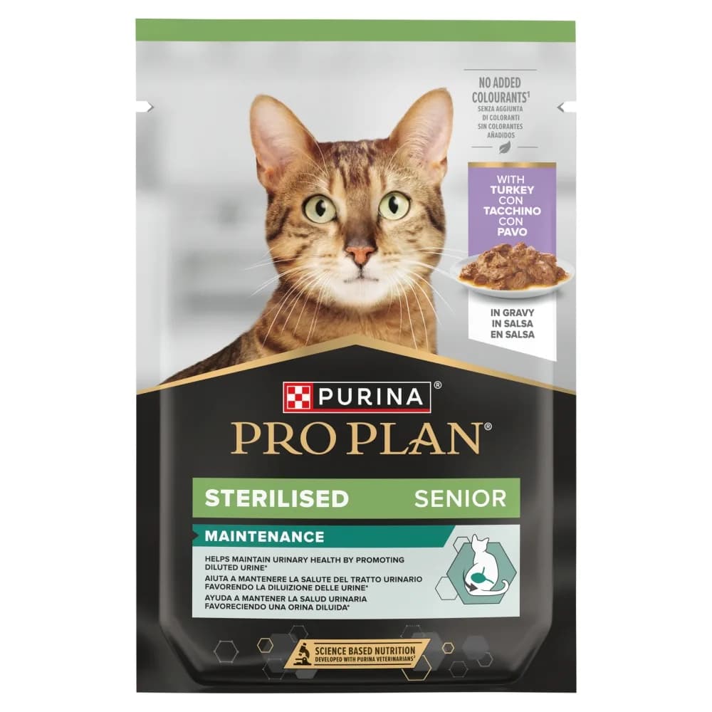 Purina PRO PLAN Sterilised Senior Karma dla dorosłych kotów z indykiem w sosie 85 g
