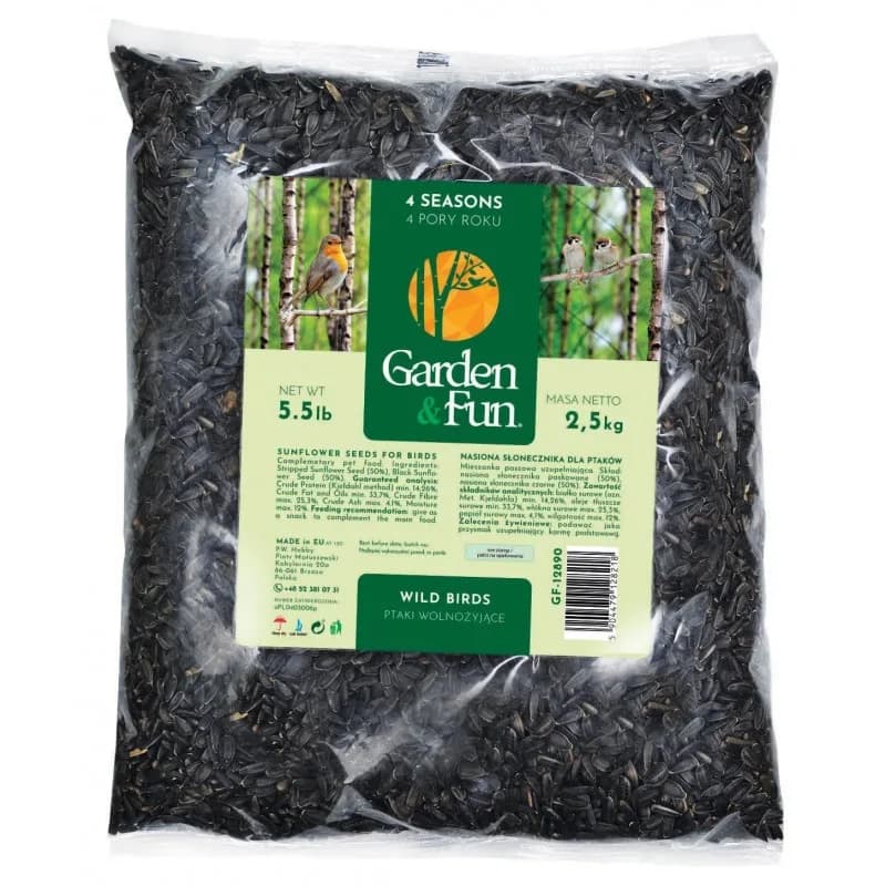 GARDEN & FUN Przysmak Nasiona słonecznika czarnego dla ptaków 1,6 kg