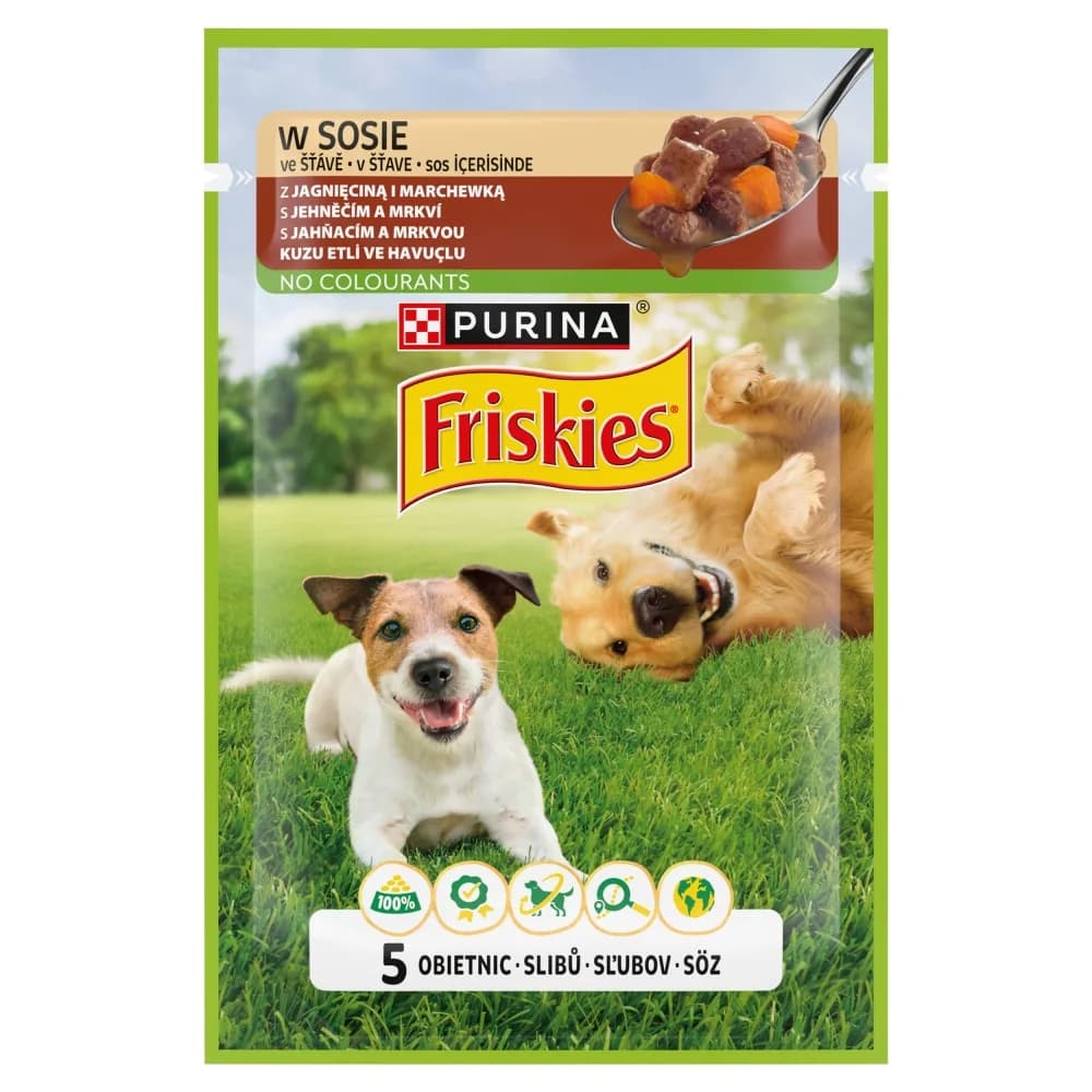 Friskies Karma dla dorosłych psów w sosie z jagnięciną i marchewką 85 g