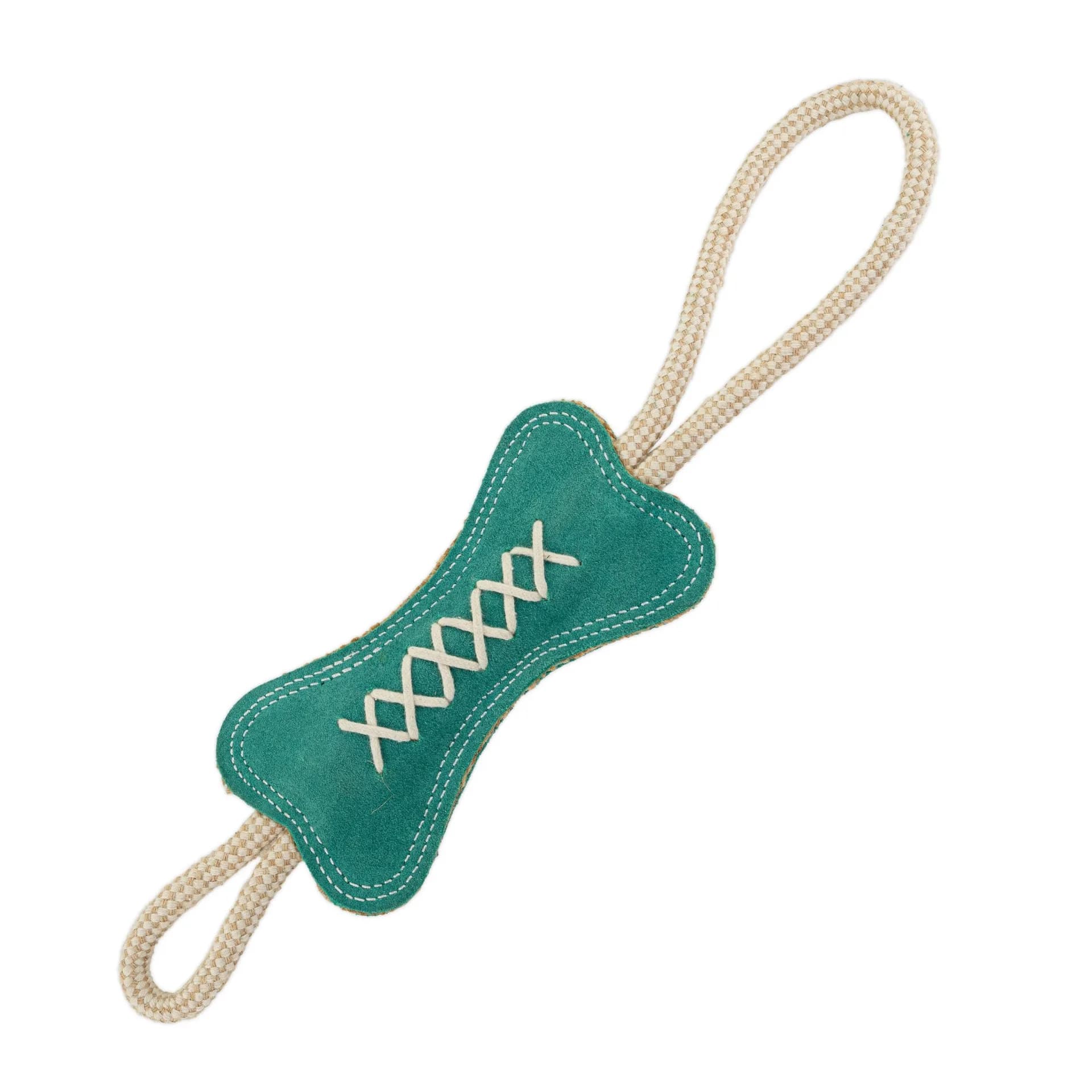 Zabawka dla psa kość skórzana ze sznurkami 20 × 7 cm/ 5 mm