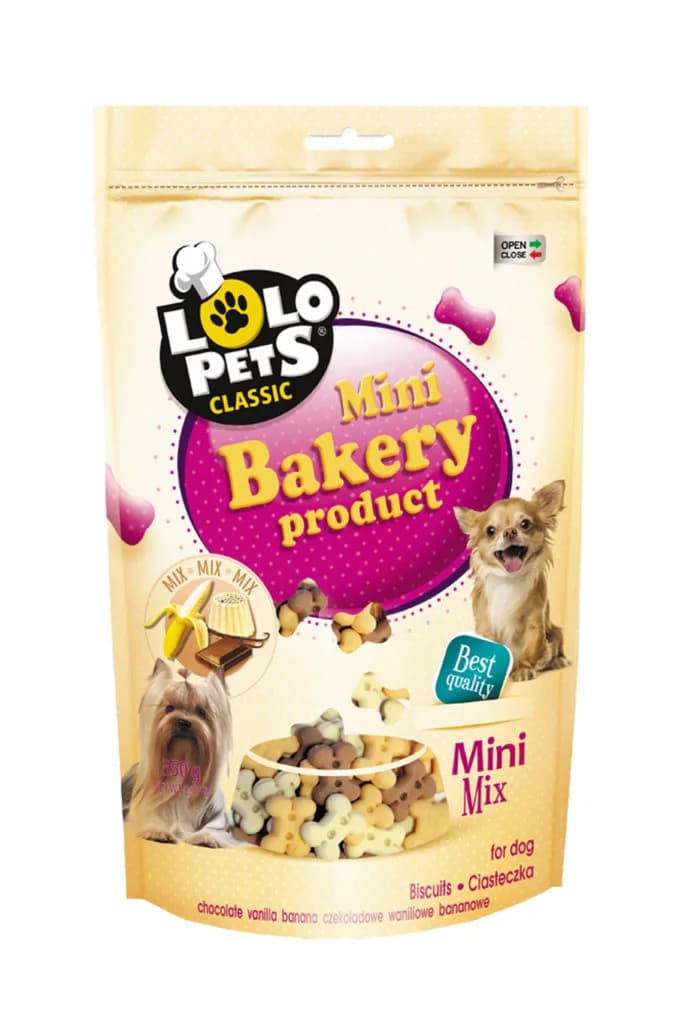 Lolo Pets Ciastka dla psa kości mini mix w folii doypack 350 g