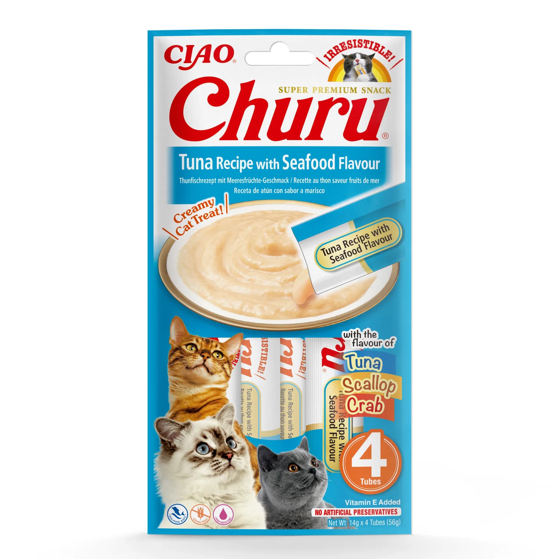 INABA CAT CHURU TUNA WITH SEAFOOD 4 × 14 g (56 g)