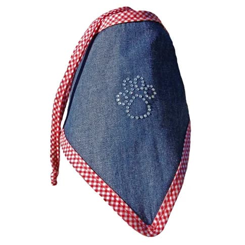 Grande Finale Apaszka JEANS + czerwone wykończenie - różne rozmiary XL