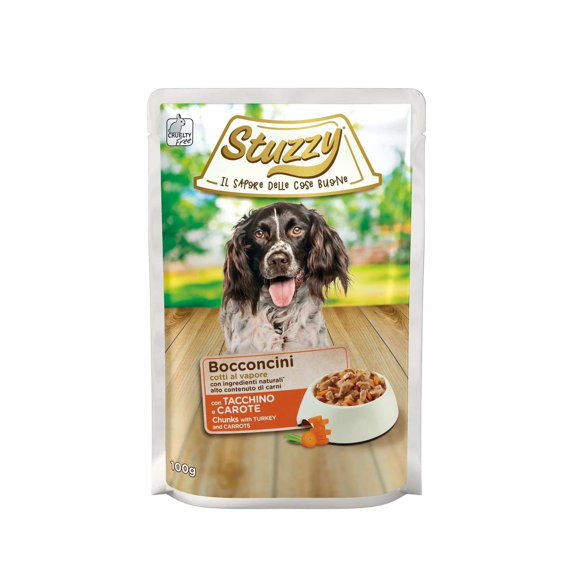 Stuzzy Bocconcini mokra karma dla psa indyk z kawałkami marchewki 100 g