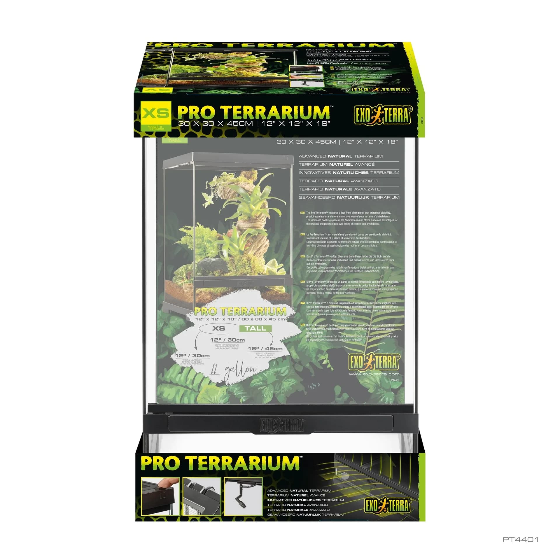 Terrarium Pro XS wysokie w rozmiarze 30 × 30 × 45 cm