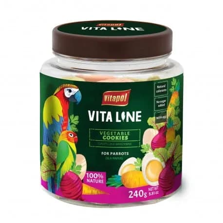 Vitapol Vitaline Ciasteczka warzywne dla papug słoik 240 g