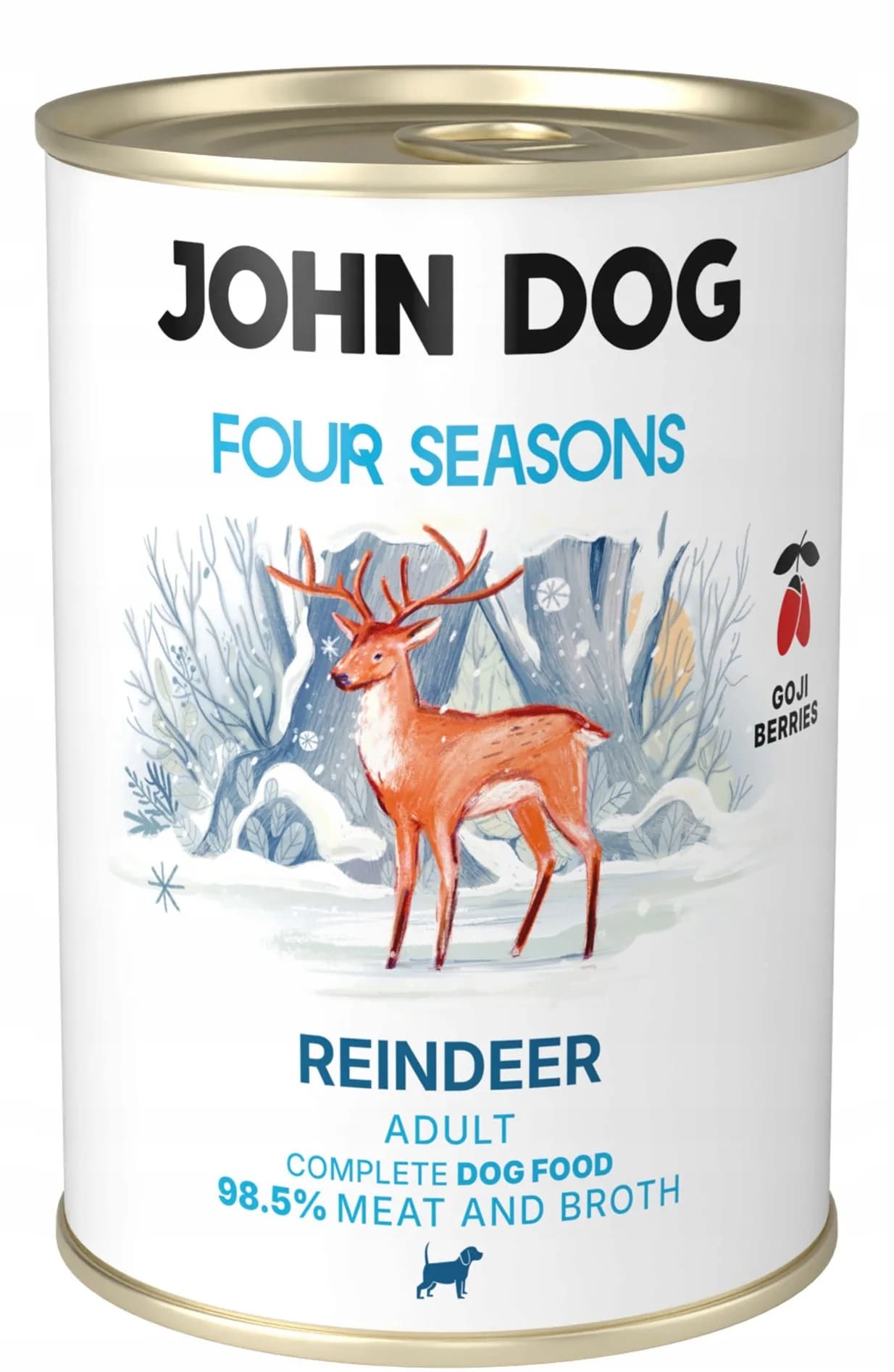 John Dog Four Seasons Renifer z jagodami goji monobiałkowa karma mokra dla psa 400 g
